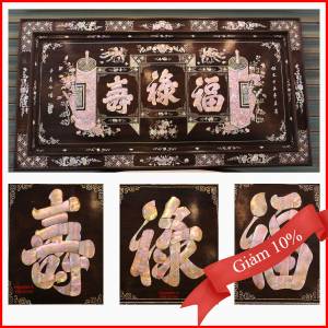 Đại tự Phúc Lộc Thọ cẩn ốc đẹp hiếm có Đại tự Phúc Lộc Thọ cẩn ốc đẹp hiếm có