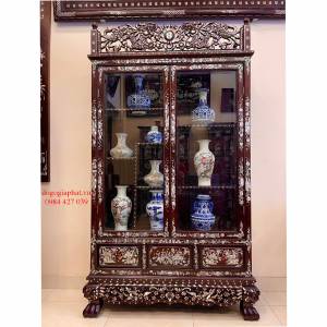 Tủ Bày Đồ Song Long Trầu Nguyệt Tủ Bày Đồ Song Long Trầu Nguyệt