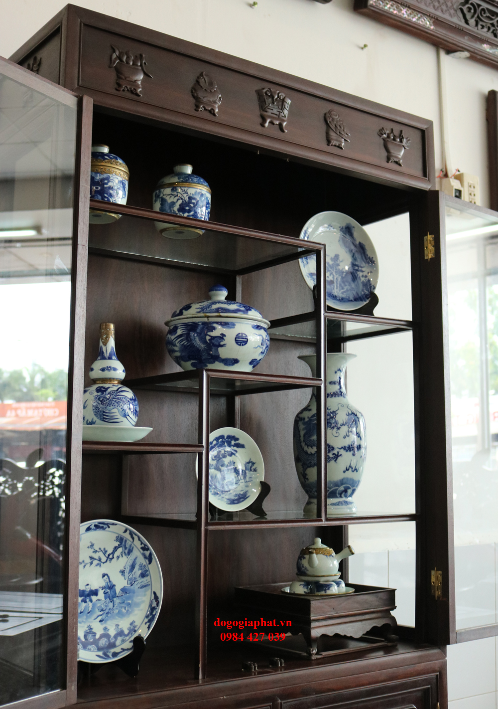 TỦ BÀY ĐỒ SỨ TÍCH CỔ ĐỒ