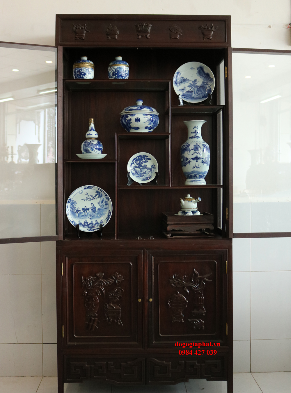 TỦ BÀY ĐỒ SỨ TÍCH CỔ ĐỒ