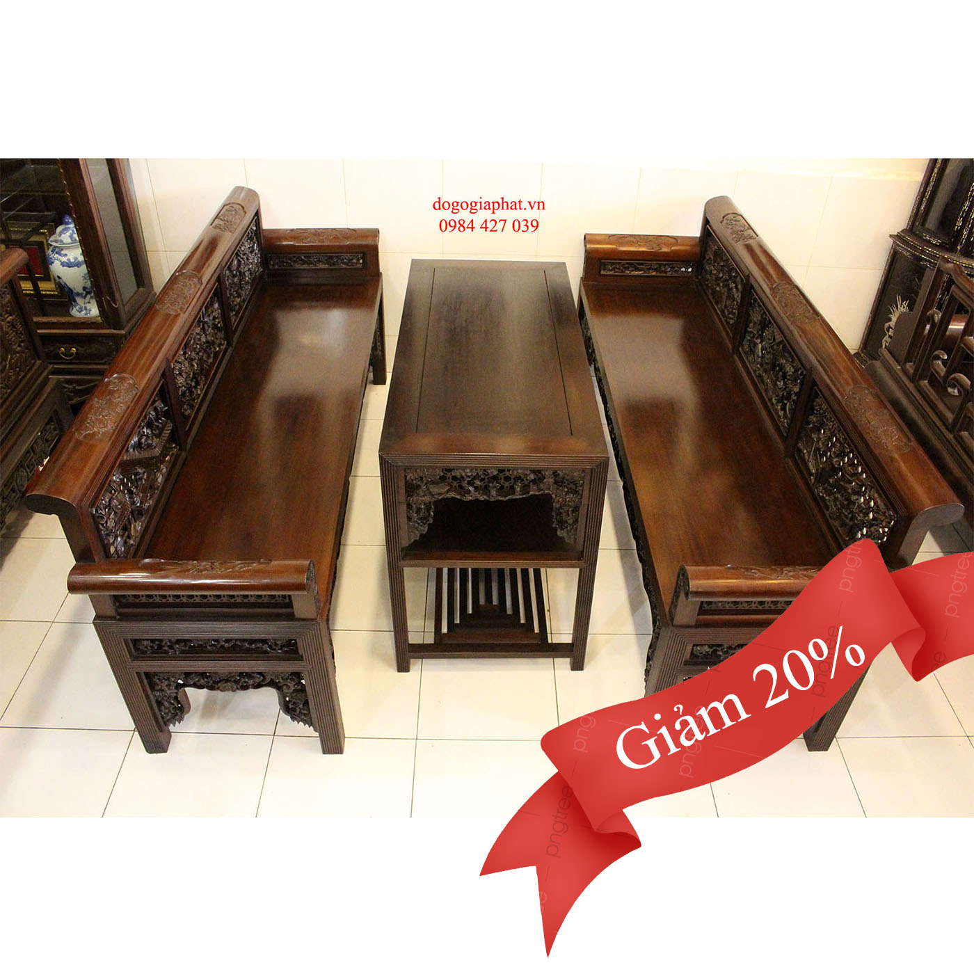 Bộ Trường Kỷ Chạm Nổi Huế Tuyệt Đẹp