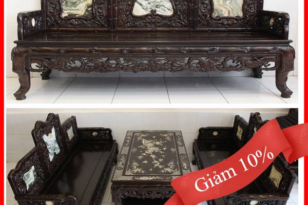 Bộ Ghế Trúc Nho Cẩn Ốc Xà Cừ Đẹp Quý Hiếm