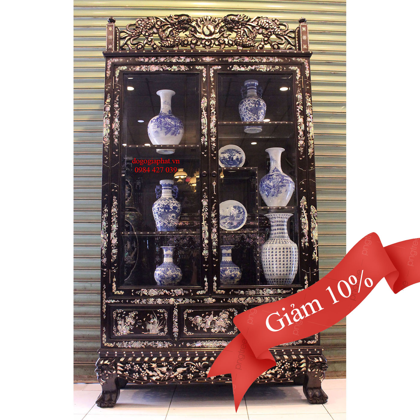 Tủ Bày Đồ Cẩn Ốc Xà Cừ Tuyệt Đẹp