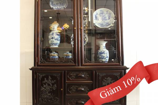 Tủ Bày Đồ Tích Tùng Hạc Mai Điểu