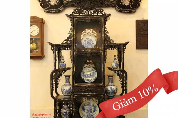 Tủ Ngũ Phúc Kim Tiền Cẩn Ốc Xà Cừ