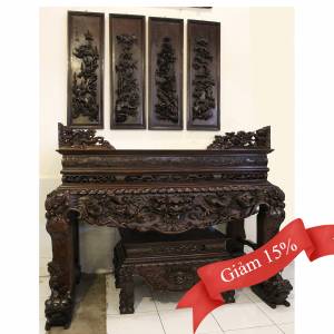 BÀN THỜ TỨ LINH GỖ GỤ (MS3)