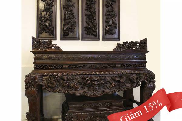 BÀN THỜ TỨ LINH GỖ GỤ (MS3)