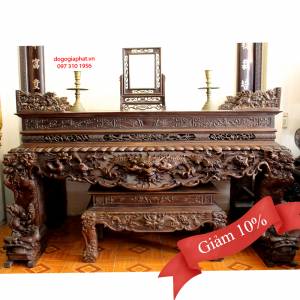 Bàn Thờ Tứ Linh Đục Chạm Đẹp Loại Lớn (Ms1)