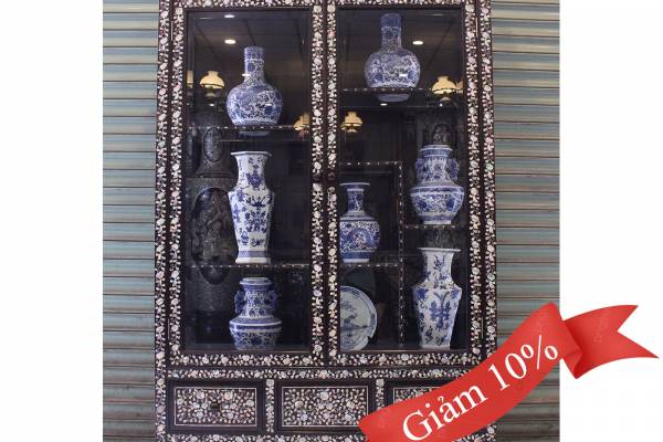 Tủ Cẩn Ốc Lưỡng Long Chầu Nguyệt