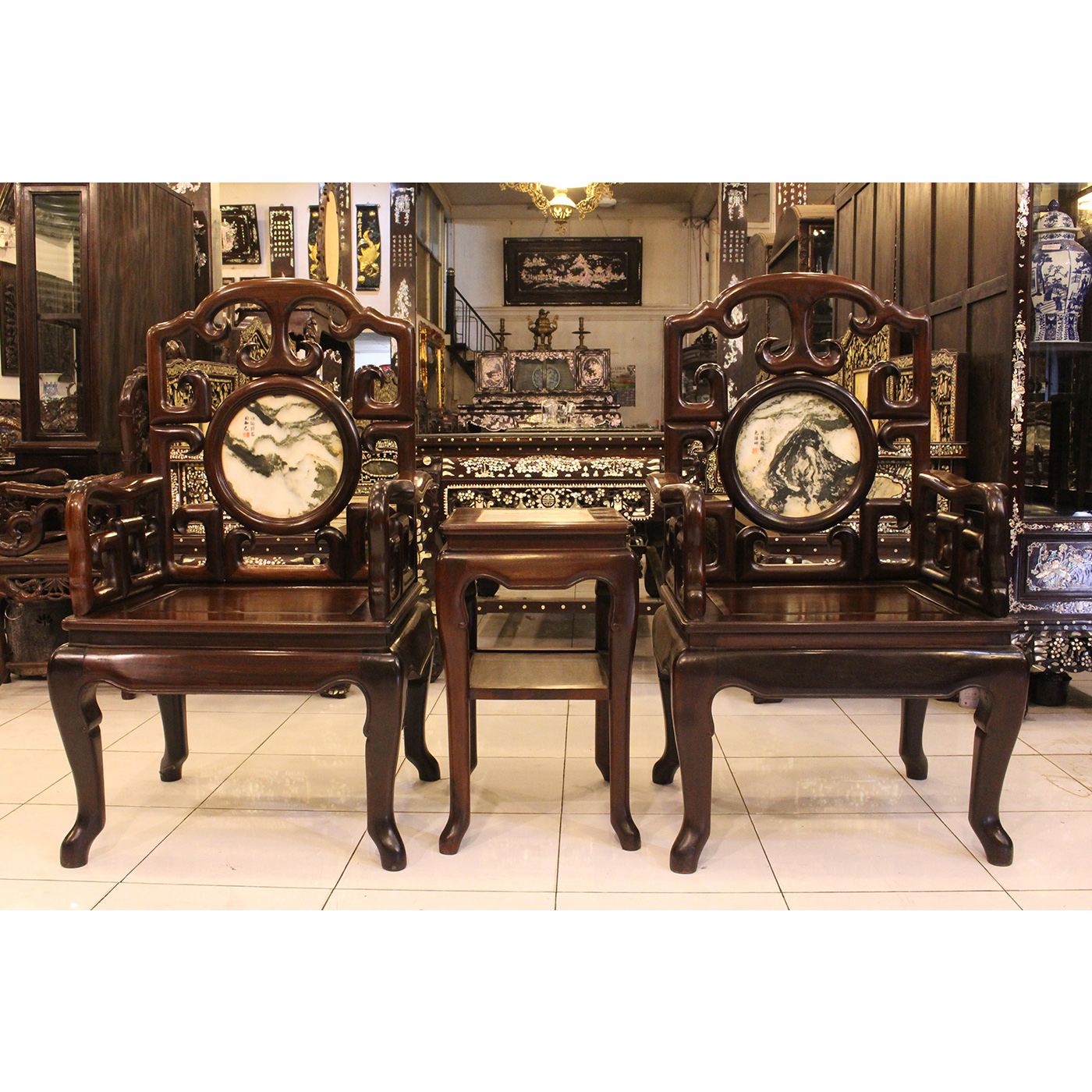 GIAO LƯU BỘ GHẾ MÓC GỤ 8 MÓN ĐẸP