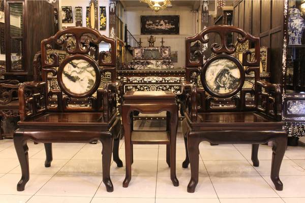 GIAO LƯU BỘ GHẾ MÓC GỤ 8 MÓN ĐẸP