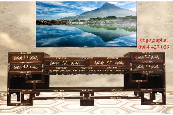 Kệ Tủ Tivi Cẩn Ốc Xà Cừ Tuyệt Đẹp 