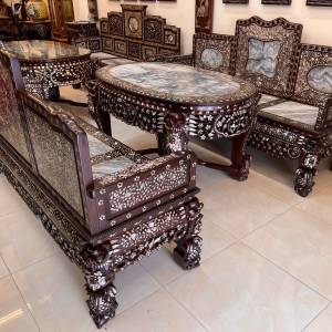 Trường kỷ tam sơn cẩn ốc mặt đá vân mây tuyệt đỉnh Trường kỷ tam sơn cẩn ốc mặt đá vân mây tuyệt đỉnh
