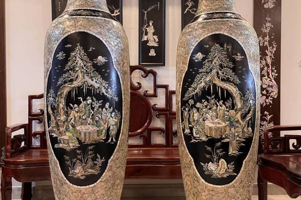 ĐÔI LỘC BÌNH CẨN ỐC PHÚC LỘC THỌ - BÁT TIÊN ĐÁNH CỜ