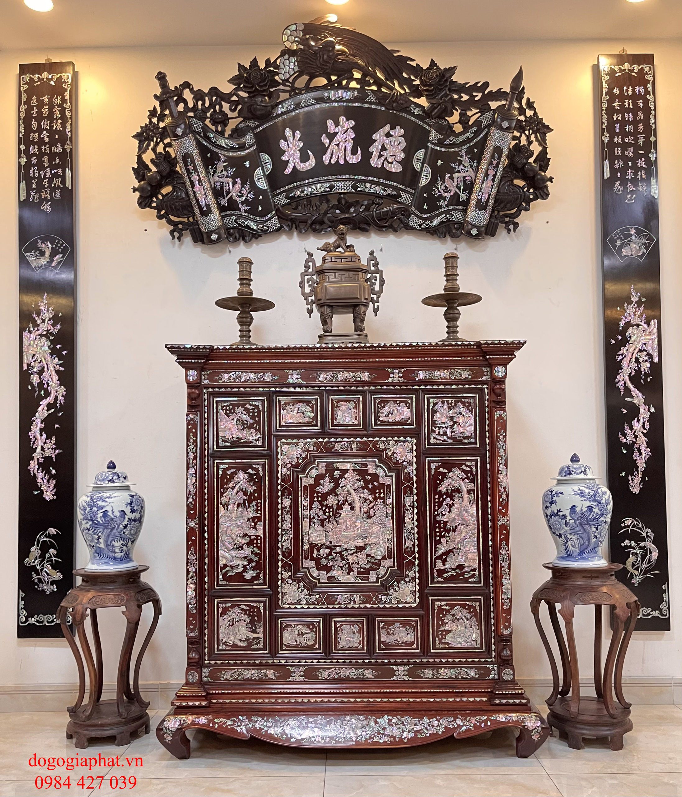TỦ THỜ CẨM LAI CẨN ỐC SINGAPO TÍCH NHỊ THẬP TỨ HIẾU