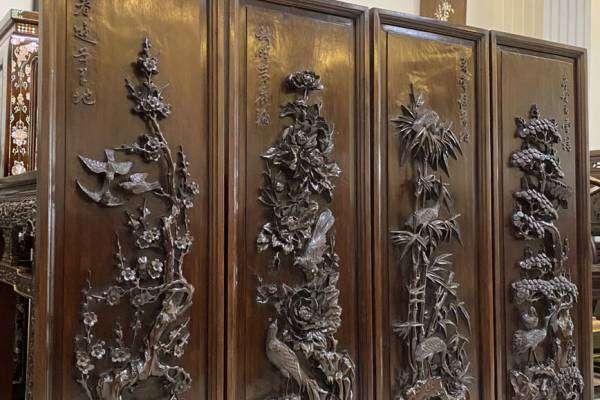 Tranh Đục Tứ Quý Chạm Nổi