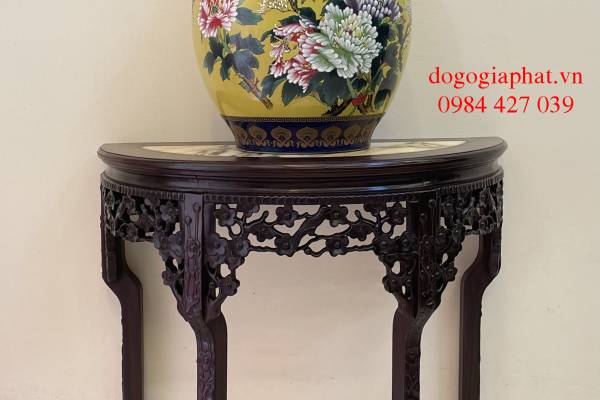 Bàn Mặt Đá Chạm Hoa Mai