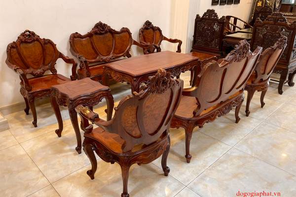BỘ GHẾ LOUIS GỖ CẨM LAI 