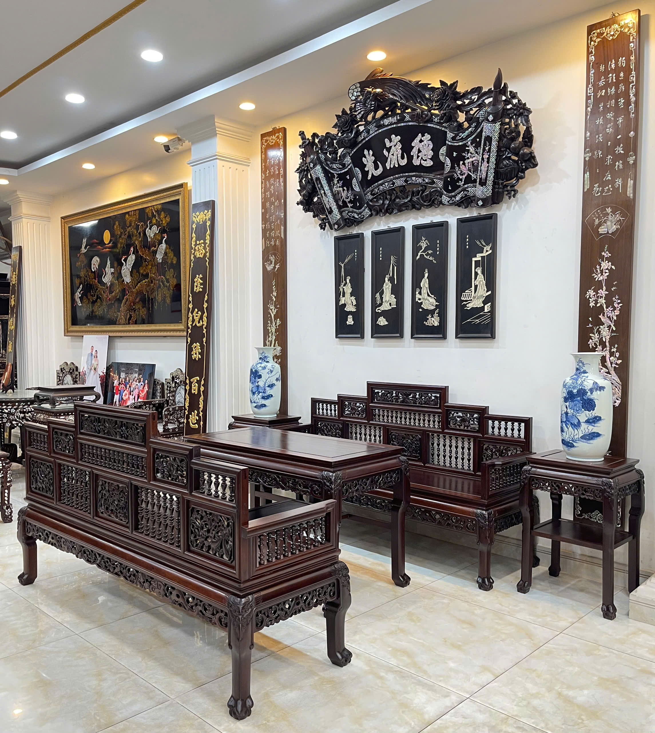 BỘ GHÉ SONG TIỆN GỖ GỤ