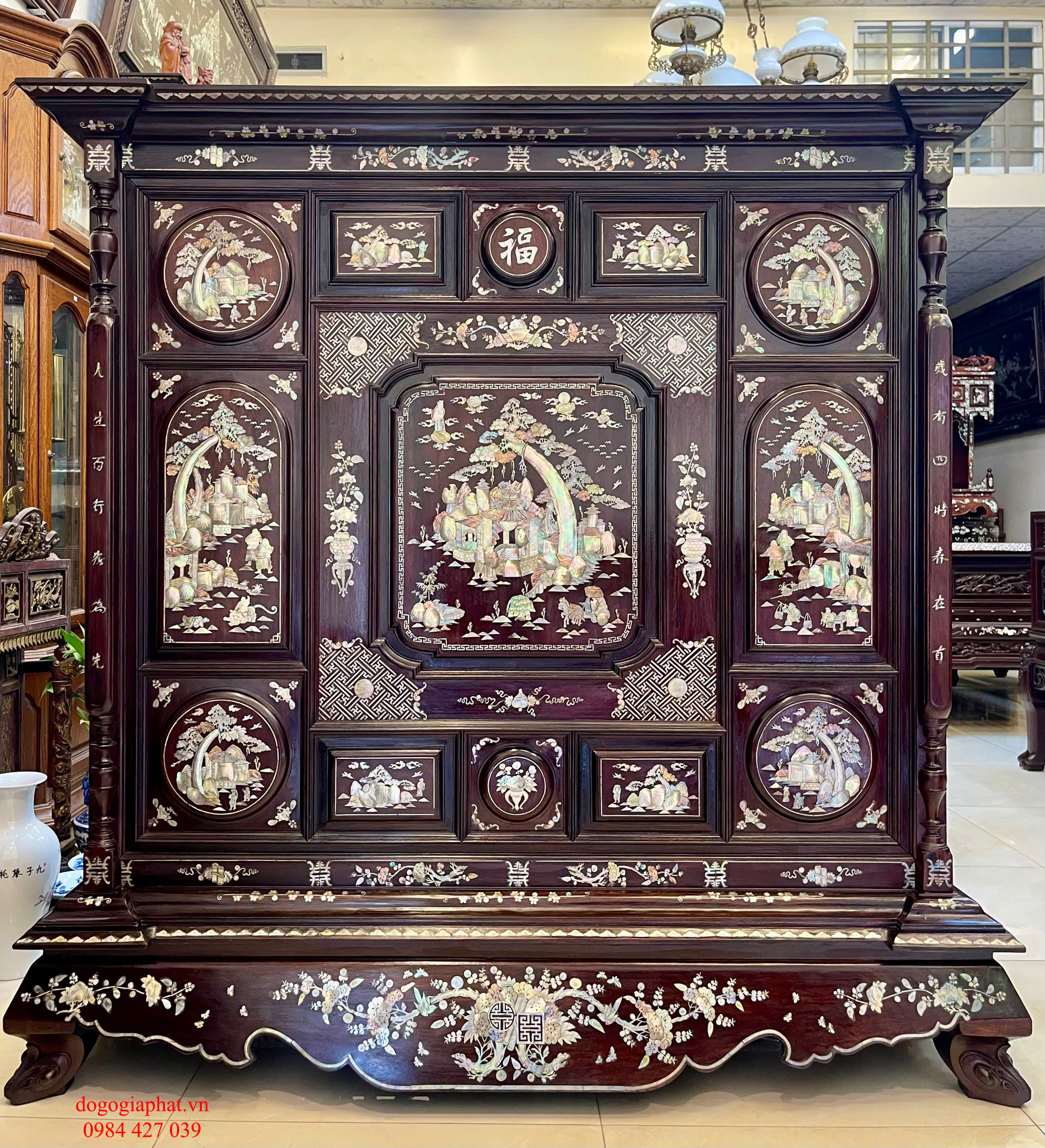Tủ Thờ Gỗ Gụ 13 Trám (ms2)